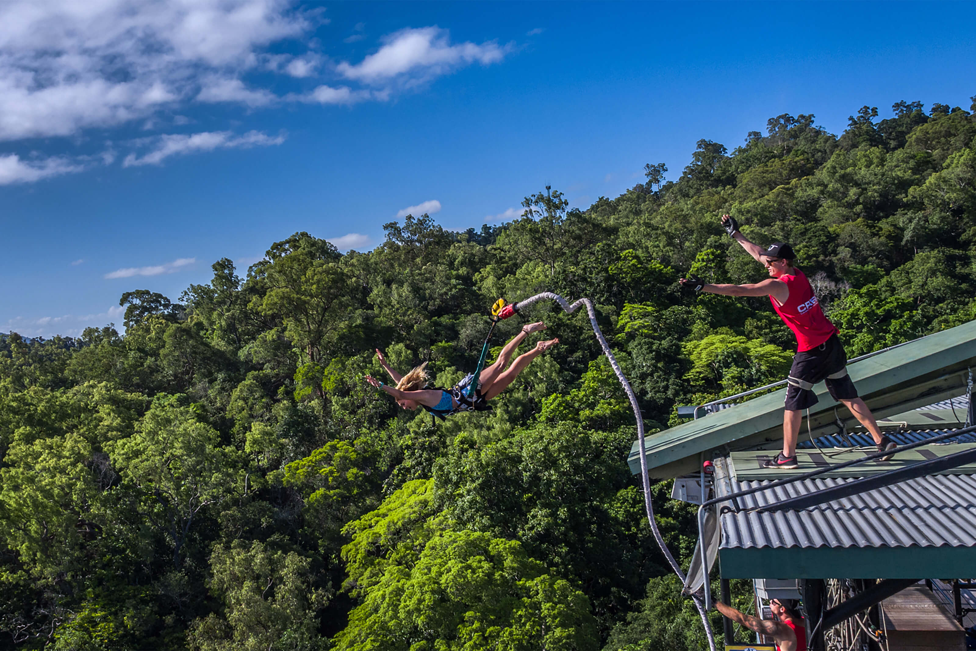 girl bungy jumping