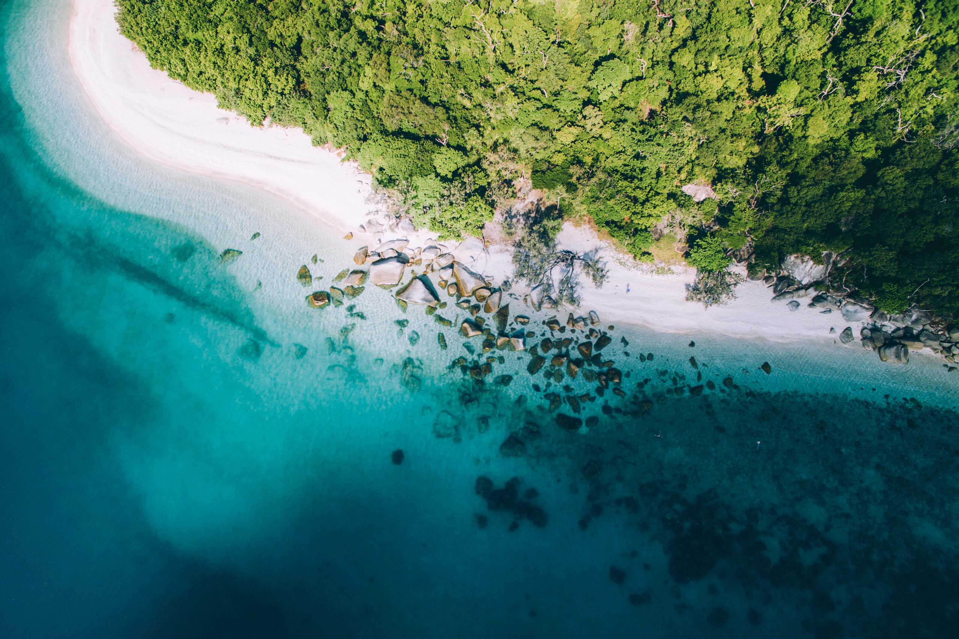 aerial photo of north queensland beach