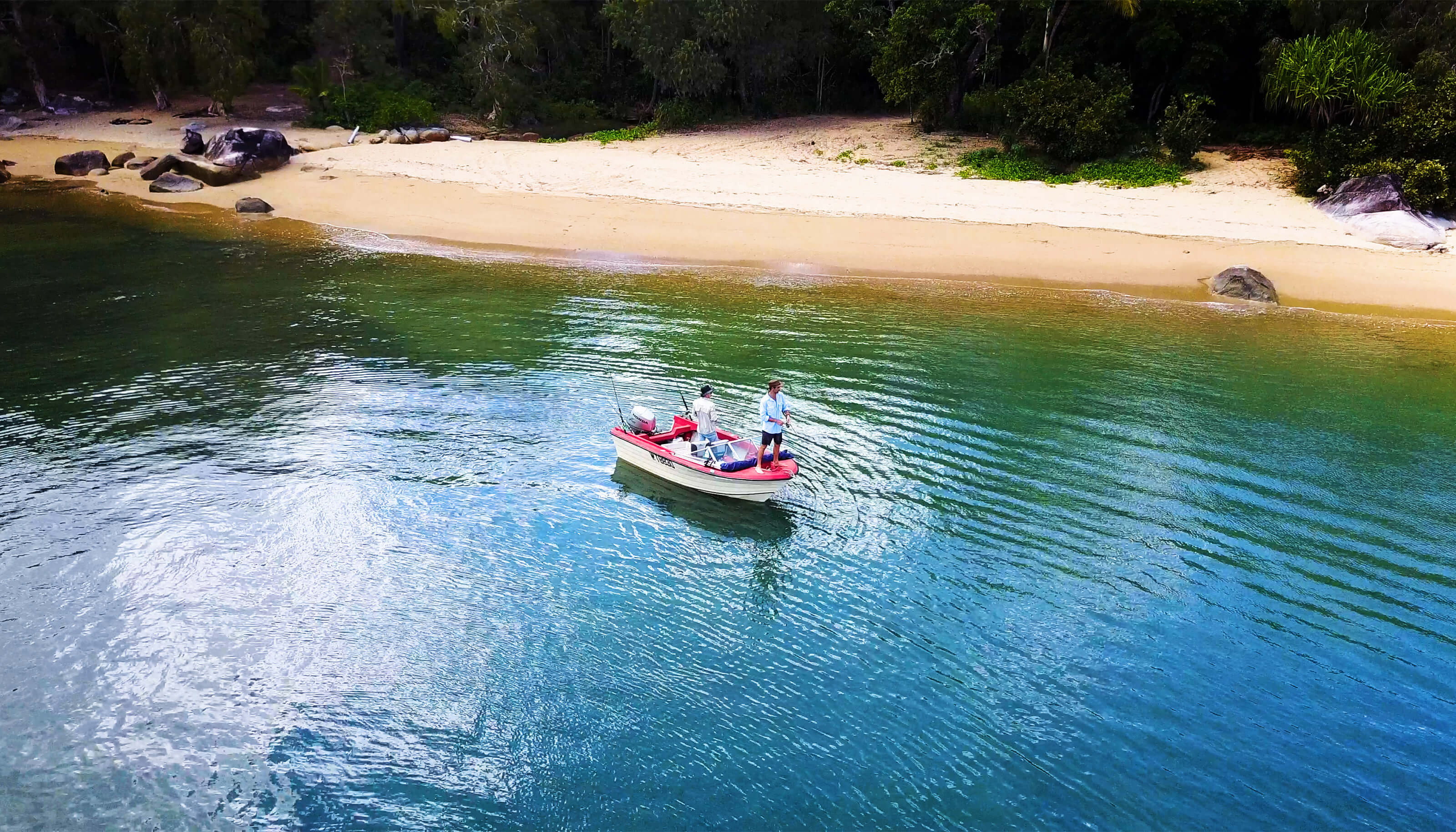 small fishing boat at a beach