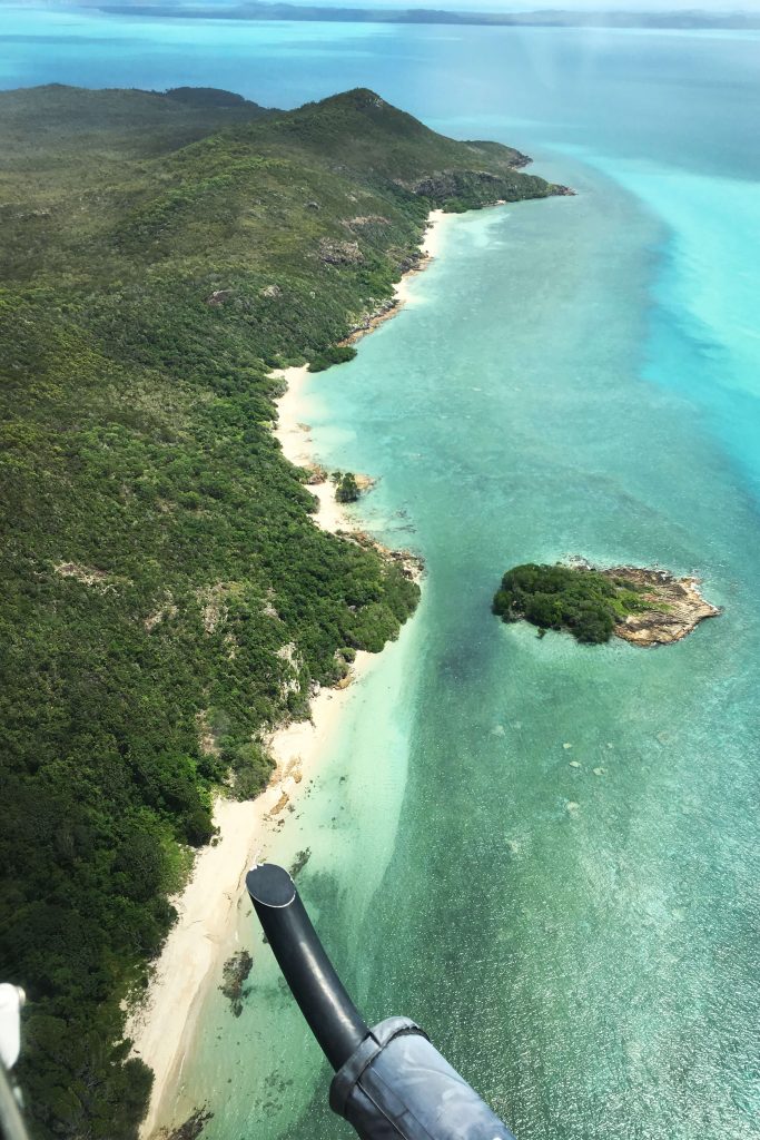 torres strait aerial shot from heli