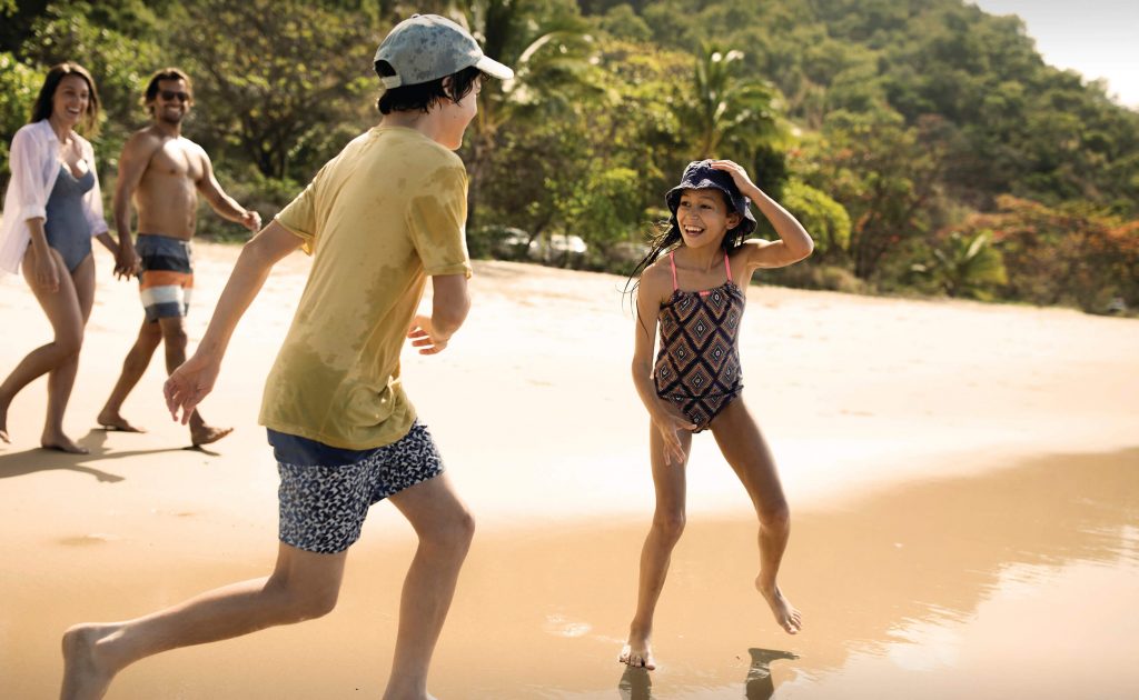 Playing on the beach