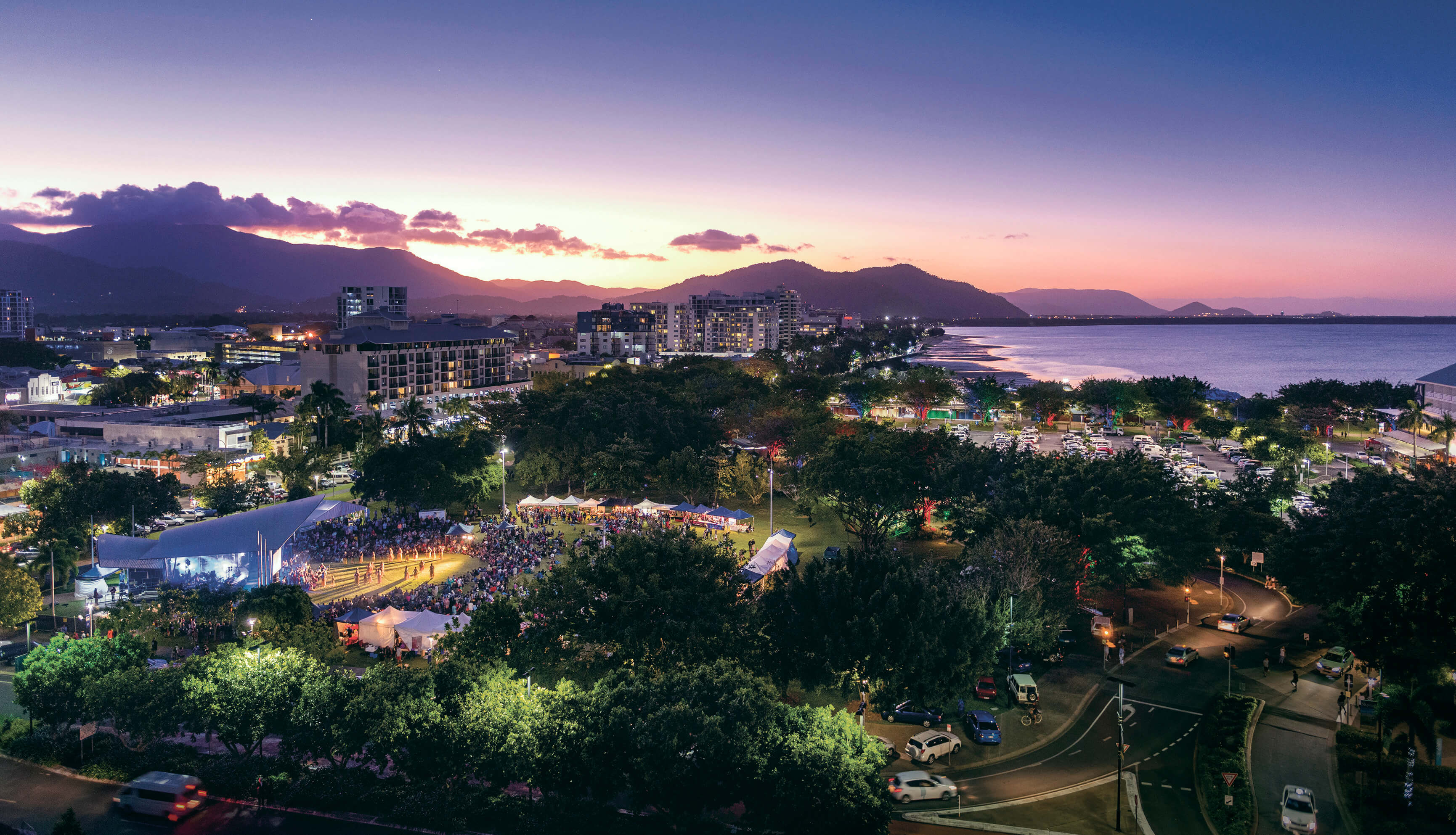 Cairns at night from the air