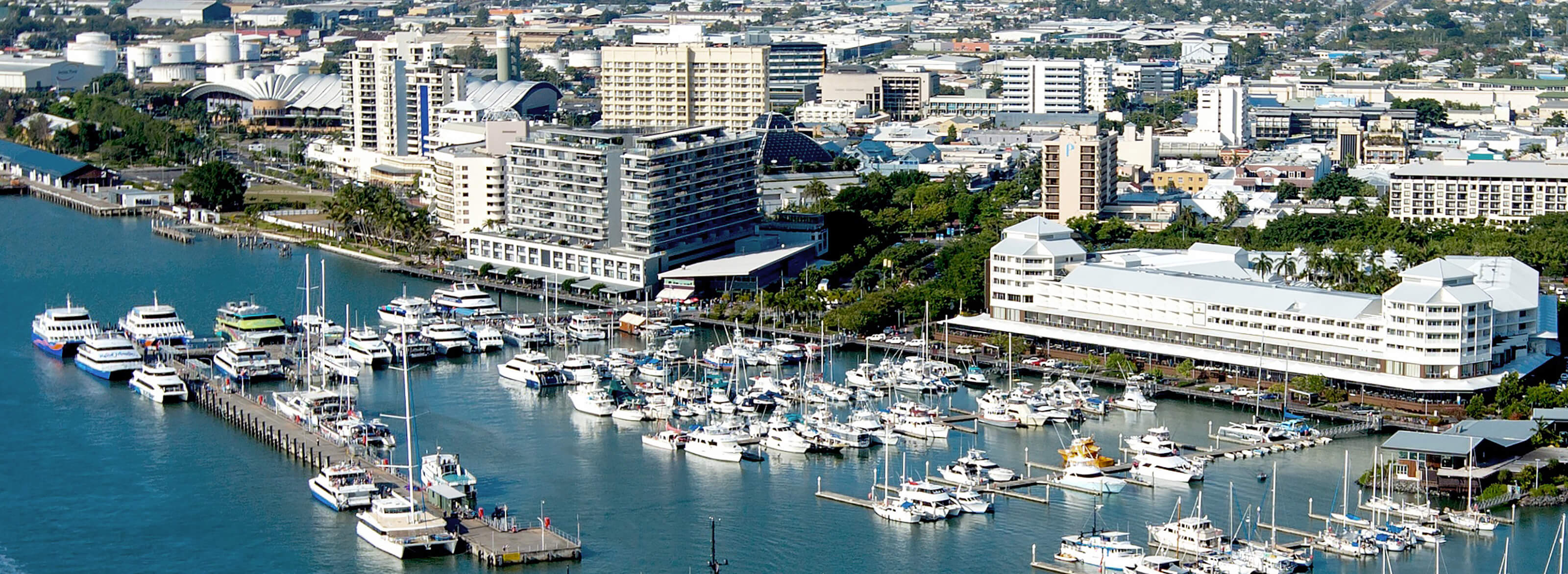 Cairns reef fleet terminal from the air